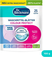 Feuilles détergentes Dr Beckmann MAGIC LEAVES COLOR | Feuilles de lavage prédosées et solubles dans l'eau | Gain de place et facile à utiliser | 25 feuilles de détergents à lessive Naty Shop