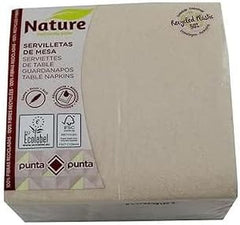 Serviettes en papier recyclé, 2 épaisseurs, écologiques, 100% fibres recyclées, packaging 50% plastique recyclé, 33 X 33 Cm.