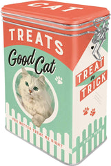 Nostalgic-Art Boîte à saveur rétro 1,3 L Good Cat Treats - idée cadeau pour les propriétaires de chats au design vintage Boîtes de conservation des aliments Naty Shop Titre par défaut