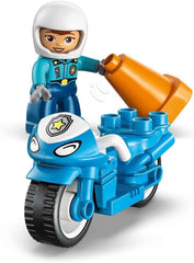 LEGO DUPLO Blaues Polizeimotorrad - Lernspielzeug zur Förderung der Motorik für Kleinkinder - inkl. Motorrad, Polizisten Figur und Verkehrsampel - Geschenk für Jungen und Mädchen ab 2 Jahren - 10471
