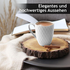 MIAMIO - Set de veselă din ceramică, 24 de piese, serviciu combinat pentru 6 persoane - potrivit pentru mașina de spălat vase și cuptorul cu microunde - Colecția Palmanova (Alb)