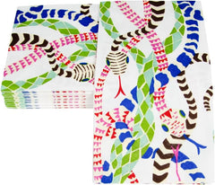 Serviettes de table Serpentine, blanches, 15 par paquet