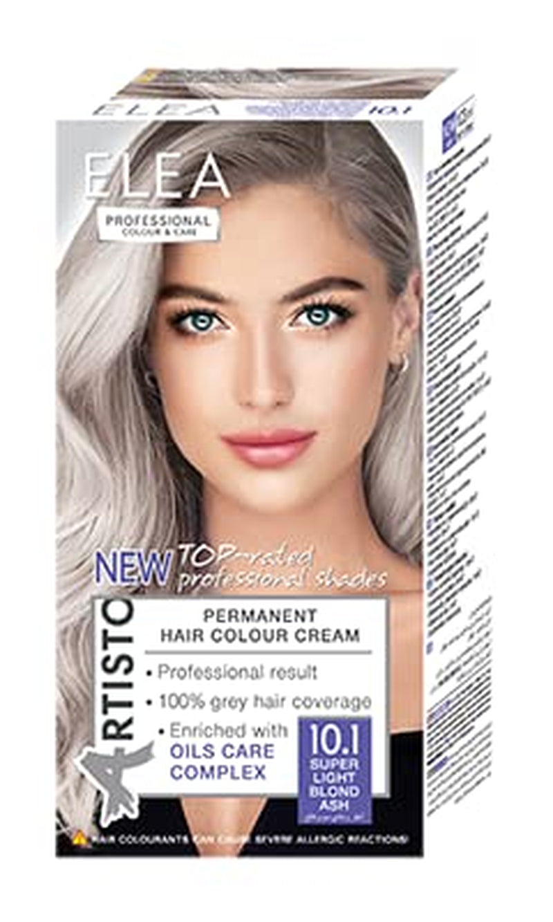 Color & Care coloration permanente 120 ml, résultat professionnel, couverture des cheveux gris, enrichie en complexes de soins huileux - Coloration longue durée (10.1 Super Light Ash Blonde) Naty Shop Hair Dye 10.1 Super Light Ash Blonde