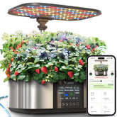 Kit sistem de creștere hidroponică LPH-Max, 21 de capsule, aplicație și WiFi, controlat automat, grădină inteligentă de interior cu lumină LED de 36W, kit de udare automată prin picurare, îngrijire autogestionată