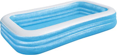 Bestway Family Pool Deluxe Piscine rectangulaire pour enfants facile à installer Bleu 305 x 183 x 56 cm Matelas gonflables et accessoires gonflables 305 x 183 x 56 cm Couleur