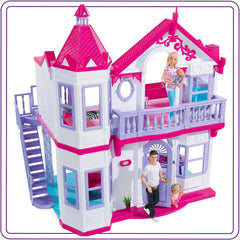 Simba 104661996 - Steffi Love Dreamhouse, grande maison de jeu, 4 pièces, sans marionnettes, 84 cm de haut, deux étages, cloche fonctionnelle, maisons de poupées pliables Naty Shop