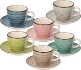 Urban Paste, pack de 6 tasses à café avec soucoupes, céramique
