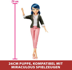 BANDAI - Miraculous Ladybug - Poupée Fashion Marinette et Ladybug - Poupée articulée de 26 cm avec 2 tenues - Poupée articulée Miraculous Toy - Jouet pour 4 ans et plus - P50355