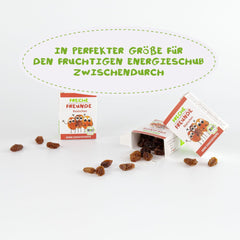FRECHE FREUNDE Raisins secs biologiques, trockenfrüchte ohne Zucker, sans Zusatzstoffe, ungeschwefelt, dans de petites boîtes à collations, Sultaninen für Kinder, 20er Pack, 20 x (3x14g)