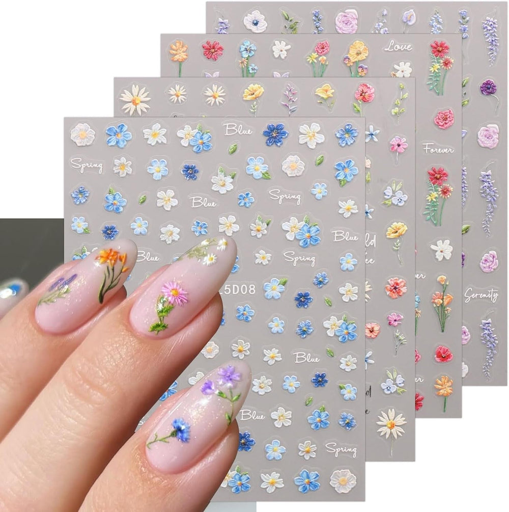 JMEOWIO Autocollants de ongles 3D pour nail art