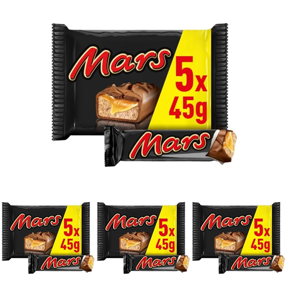 Baton de ciocolată, caramel, ciocolată, 1 pachet de 5 batoane (1 x 225 g) (pachet de 4)