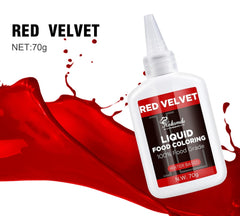 Colorant alimentaire liquide, ensemble de colorants alimentaires velours rouge pour la cuisson de gâteaux, macarons, biscuits, colorant alimentaire pour la décoration de gâteaux, liquide pour colorer les boissons (70 g x 3)