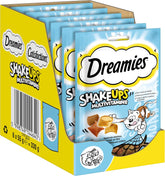 DREAMIES SHAKE UPS Multivitamine Seafood Festival, recompense pentru pisici în pliculețe porționate - 55g (6 pliculețe)