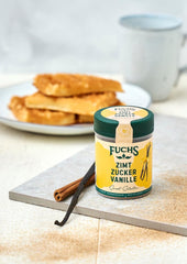 Fuchs Gewürze - Zimt Zucker Vanille - Gewürz zum Versüßen von Waffeln, Milchgetränken oder Joghurt - aus natürlichen Zutaten - 100 g in wiederverwendbarer, recyclebarer Dose