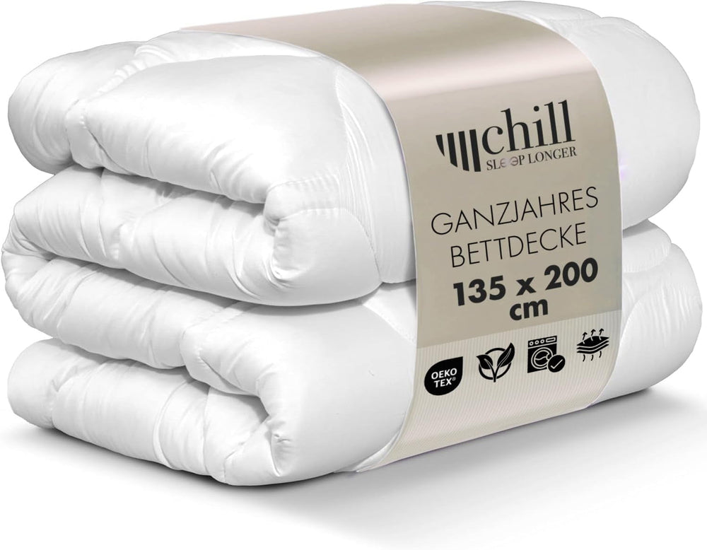 Plapumă pentru toate anotimpurile 135X200 - Plapumă 135X200 Ușoară - Respirabilă și lavabilă și 100% vegană - Plapumă cu plasă climatică și bandă de confort pentru dormit - Umplutură 800G Plapumi si pilote Naty Shop 135 X 200