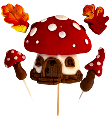 Lot de 5 décorations comestibles d'automne pour gâteaux – Pâte à sucre, 4–9 cm