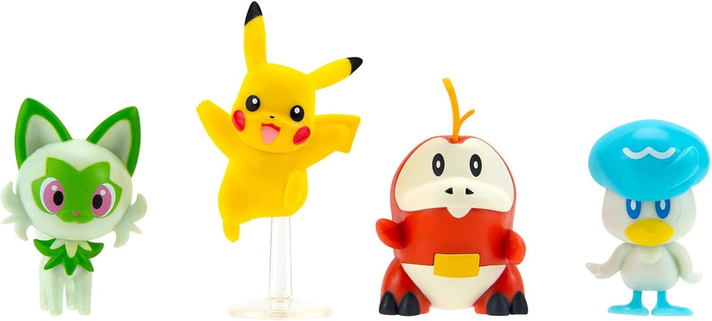 Pokémon PKW3402 - Battle Figure Multipack - pachet de 4 cu Pikachu, Croc, Kwaks, Felori, figuri detaliate oficiale, 5 cm fiecare Action figures Naty Shop Titlu implicit