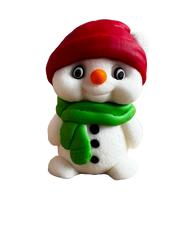 Décoration comestible en pâte à sucre, Bonhomme de neige avec écharpe verte Décorations en Pâte à Sucre Naty Shop