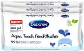 Bübchen Aqua Touch Lingettes humides pour bébé 144 pièces (3 x 48) - Lingettes pour soins de la peau sensible avec 99 % d'eau pure, lingettes humides pour nouveau-nés et bébés