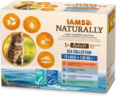 IAMS Hrană umedă naturală pentru pisici în sos - Hrană umedă de înaltă calitate cu pește pentru pisici adulte, Colecția Sea, 12 x 85 g