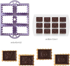 0255158 Ensemble de biscuits aux pépites de chocolat d'Halloween Pinces à chocolat, en plastique, pour réaliser facilement des biscuits personnalisés en assiette de chocolat, paquet de 2.