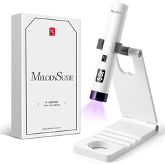 Melodysusie Lampe UV portable avec support pour ongles en gel, mini lampe UV LED rechargeable avec écran LCD, petite lampe UV portable avec 2 minuteries, sèche-ongles pour tous les types de vernis gel UV (blanc)