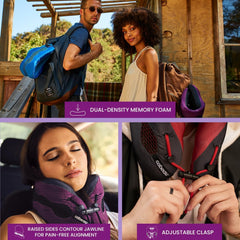 Cabeau Cool Oreiller de voyage longue distance – Evolution Cool – Mousse à mémoire de forme avec aérations – Compact avec étui de transport (Rouge)