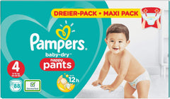 Pampers (ancienne version), culottes, taille 4, 9 kg-15 kg, paquet de trois (1 x 88 couches)
