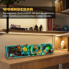 Kit de construction de tuiles de dragon mythique pour adultes, jouet de construction d'art divin Loong 3D avec lumières LED et fleurs, kit de modèle en relief de dragon à faire soi-même, cadeaux et décorations créatifs (1676 pièces)