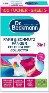 Dr. Beckmann Colour & Dirt Catcher Advanced| Protecție de lungă durată a culorii| Cu microfibră și molecule care captează culoarea pentru strălucire | 100 cârpe Naty Shop
