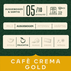Jacobs Kaffeebohnen Café Crema Gold, vollmundig & fruchtig, préparé à Brême, Intensité 5/10, Kaffee ganze Bohnen, 1 kg