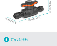 Vanne de régulation et d'arrêt Gardena Micro-Drip-System 13 mm (1/2 pouce) : Arrêt simple des tuyaux et régulation continue du débit d'eau, accessoire pour la pose de tuyaux goutte à goutte (13207-20)