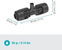 Pièce en T Gardena Micro-Drip-System pour buses de pulvérisation : Connexion entre des tuyaux de 13 mm et une buse de pulvérisation, arrosage automatique des plantes, technologie de connexion simple et rapide, réutilisable (13206-20)