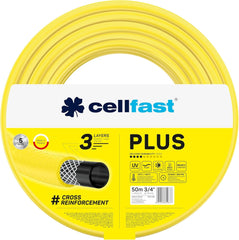 CELLFAST Tuyau d'arrosage 3,4 pouces Tuyau d'arrosage à 3 couches Tuyau d'irrigation flexible avec renfort de fil durable Résistant aux UV Anti-algues 25 bars 50 mètres et plus