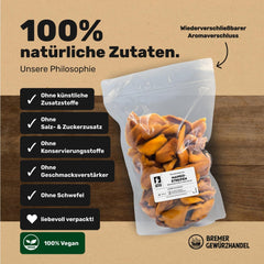 Mangue Bremer Gewürzhandel, lanières de mangue séchées, sans soufre, sans sucre ajouté, 1kg Produits déshydratés Naty Shop