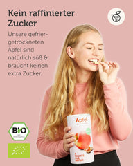 BUAH® Pommes lyophilisées biologiques | Pommes biologiques lyophilisées sans sucre ajouté | 100% fruits lyophilisés (végétalien, sans gluten, sans lactose) | Snack Idéal (110g) Produits déshydratés Naty Shop