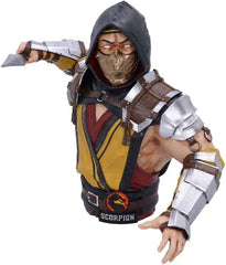 Buste de scorpion Mortal Kombat sous licence officielle, jaune, 29,5 cm, statues et sculptures en résine synthétique Naty Shop Titre par défaut