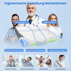 PHYSEN pernă ortopedică pernă pentru gât, pernă de susținere a gâtului, pernă din spumă de memorie, pernă ergonomică pentru dureri de gât pernă de dormit pernă anti-sforăit pentru părți, spate și abdomen (62 * 34 * 11 6.5CM) Perne ortopedice cervicale Naty Shop