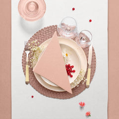 PAW - Serviettes Airlaid (40 X 40 Cm) I 50 pièces I Unicolore I Aspect tissu I Décoration de table élégante I Horeca I Pour les occasions importantes comme les mariages, les fêtes, Noël I Unicolore : Rose