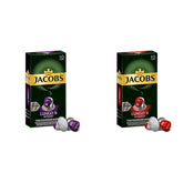 Jacobs Kapseln Lungo Intenso, Intensität 8 & Kapseln Lungo Classico, Intensität 6, 100 capsules de café compatibles Nespresso®*, 10er Pack, 10 x 10 Getränke