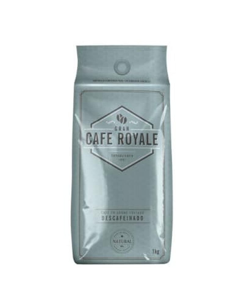 Gran Café Royale Décaféiné - Café 100% torréfié - 1 kg en grains ou moulu - Forfait Économique 10 kg (10 x 1 kg)