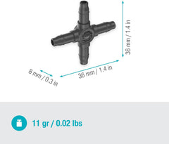 Gardena Micro-Drip-System - Raccordement croisé 4,6 mm (3/16") : accessoire pour branchement et conduites goutte à goutte, installation sans pli grâce à la technologie de raccordement Easy & Flexible (13214-20)