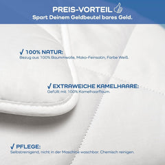 Couette exclusive, camel, blanc, 135 X 200 cm Couettes et quilts Naty Shop