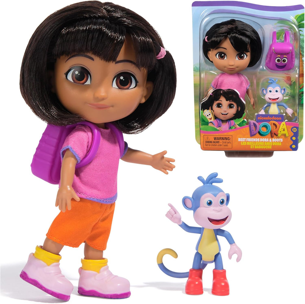 DORA - Poupée Best Friend - Taille 22 cm, avec cheveux coiffables, cartable et bottes de singe, connue de la populaire série télévisée, pour les enfants à partir de 3 ans