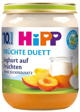Hipp Organic Fruit Duet Iaurt de fructe, pachet de 6 (6 x 160G) Mama si Copilul Naty Shop 6 x 160 grame Iaurt cu fructe
