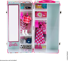 Theo Klein - 5801 - Armoire Barbie avec tringles à vêtements et compartiments, jouet à partir de 3 ans, accessoires inclus, multicolore