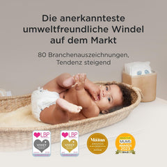 Scutece Kit & Kin Premium Eco, mărimea 4 (9-16 kg), 132 scutece, pe bază de plante și hipoalergenice, protecție fiabilă împotriva scurgerilor, vegane și fără cruzime