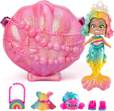 Mermaids Coral Meerjungfrauen-Puppe mit 1 Muscheltasche, 1 Meerjungfrauenschwanz, 1 Haustier, Kleidung, Accessoires et Schuhe