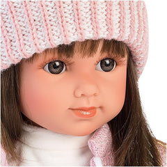 Llorens 1053528 Poupée Sara aux cheveux bruns et aux yeux marrons, poupée tendance au corps doux avec tenue tendance, 35 cm