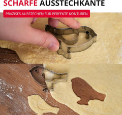 Westmark Sparrow Emporte-pièce – Emporte-pièce en acier inoxydable – Forme précise pour biscuits, pâte et plus encore – Emporte-pièces de Pâques et de Noël, 8 cm